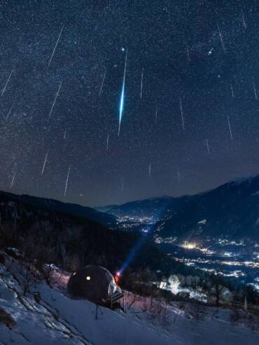 Night of shooting stars observed during an astronomy session at GlampEco Manali