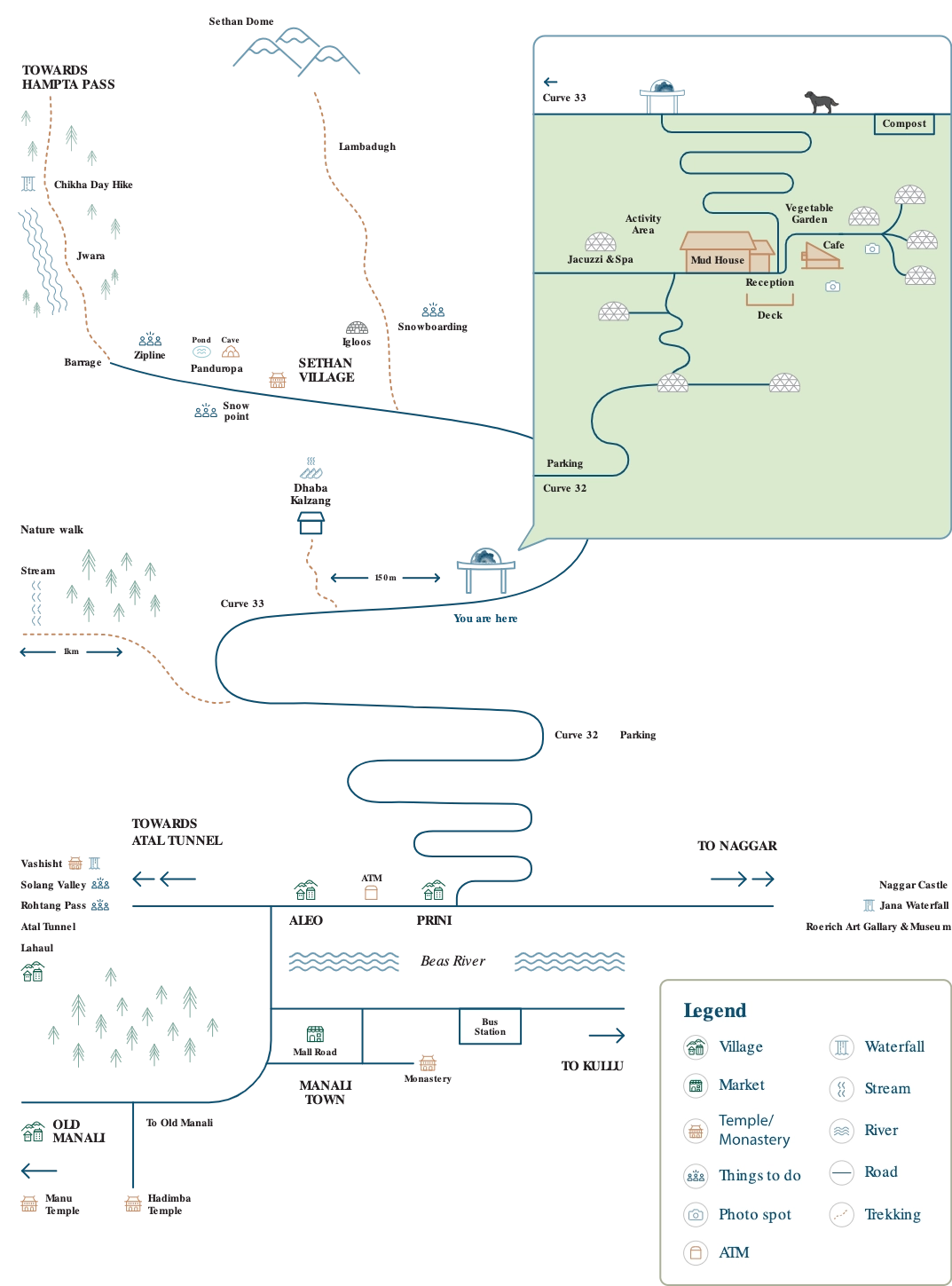 Map of eco-friendly glamping stay – GlampEco Manali, Himachal