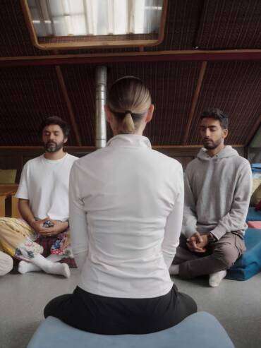 Guided meditation session in a cozy space at GlampEco in Manali