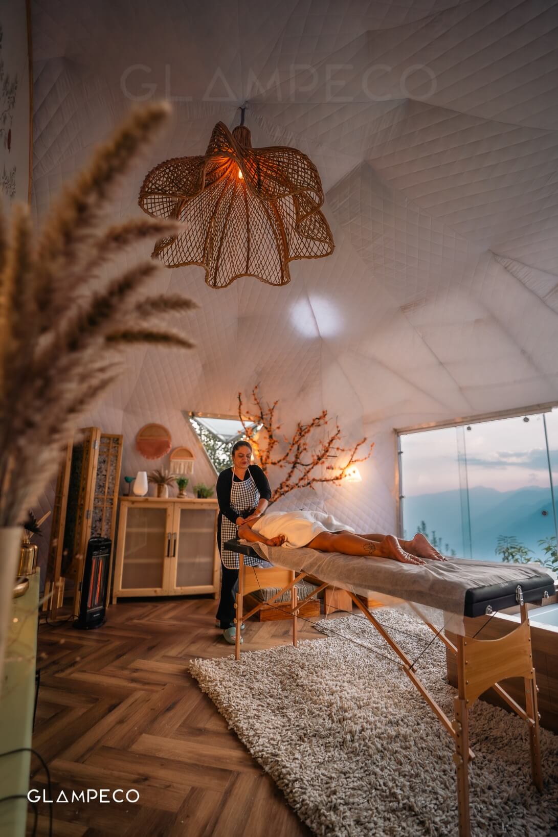 Massage session at Zen Sanctuary – GlampEco's Spa in Manali