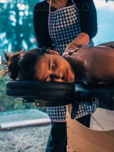 Relaxing massage session at Zen Sanctuary – GlampEco's Spa in Manali