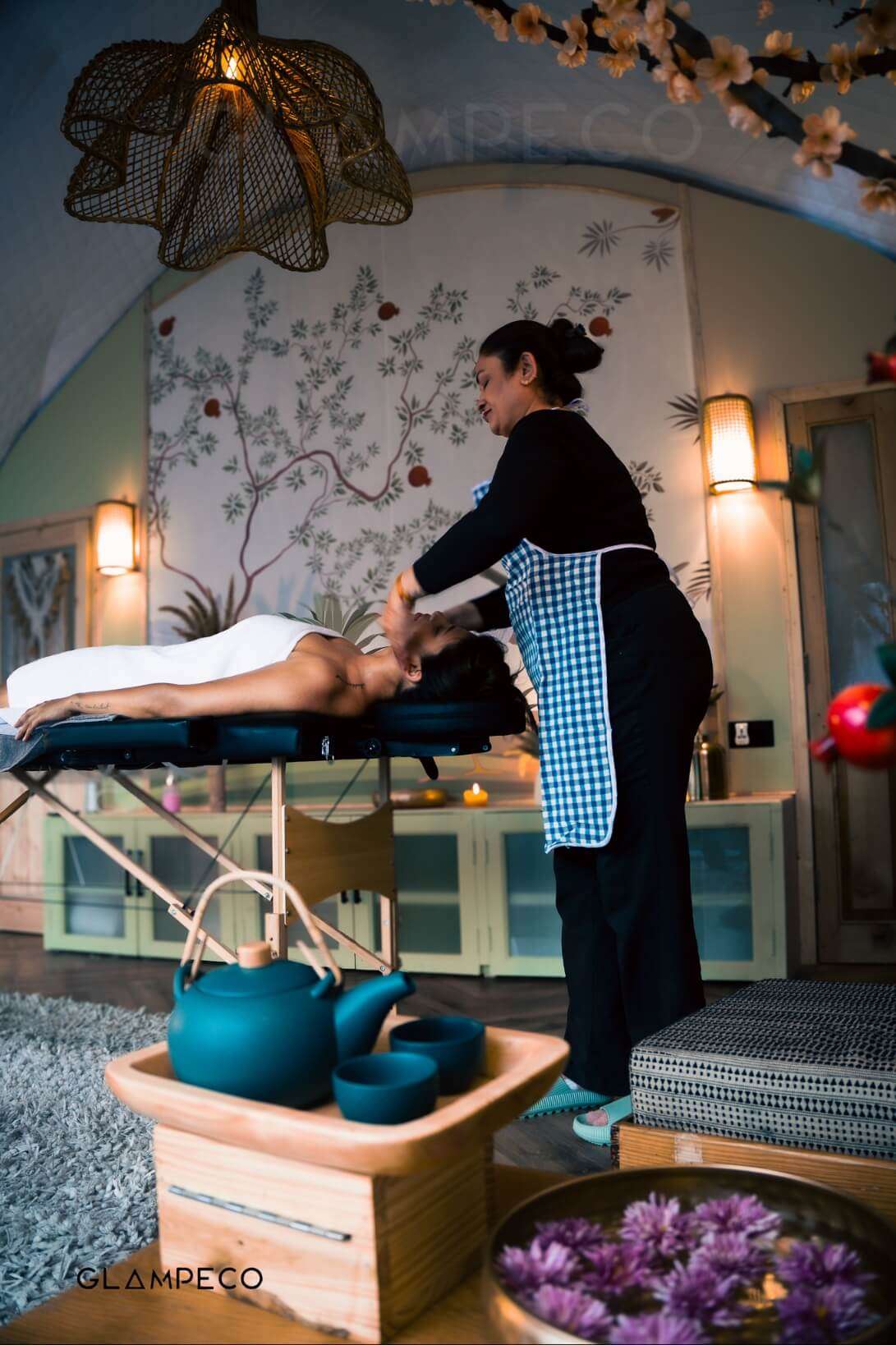 Relaxing massage session at Zen Sanctuary Spa GlampEco Manali